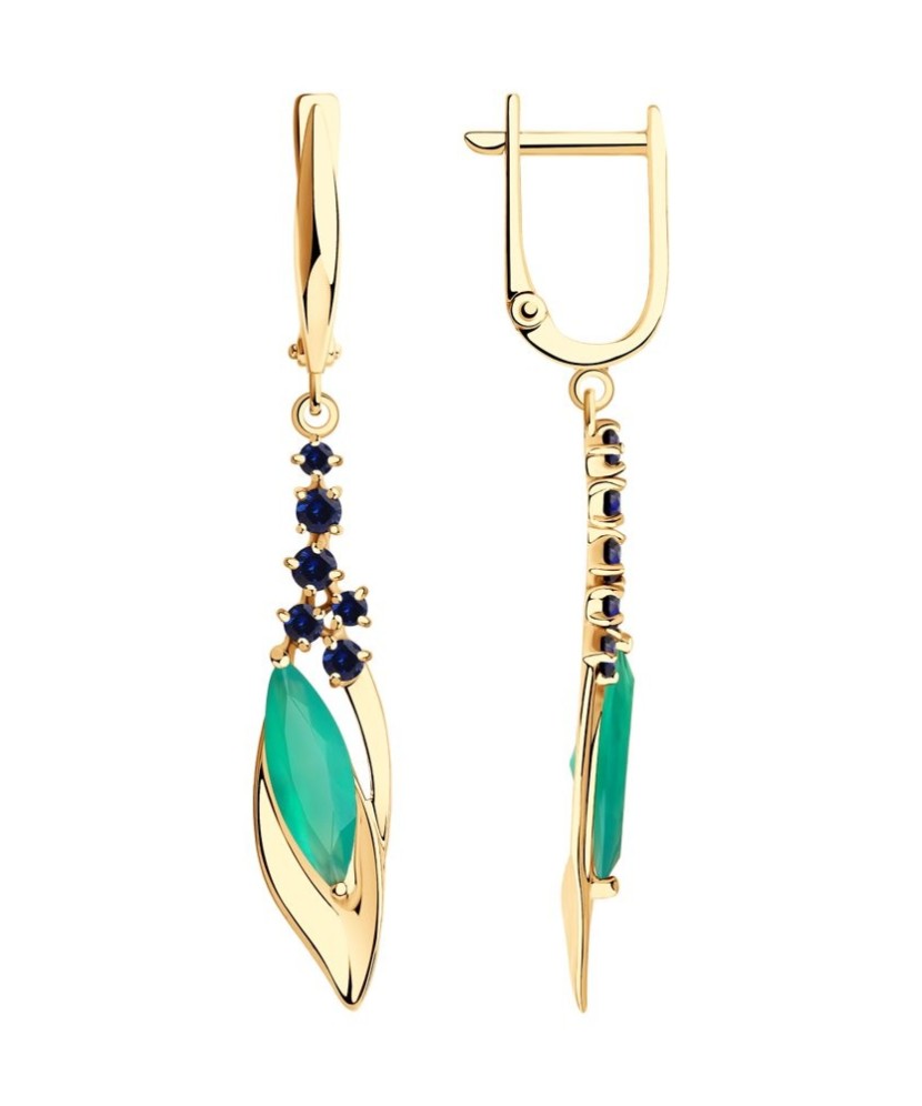 Kuldkõrvarõngad korundidega ir agatu - Kuldkõrvarõngad - Goldinga