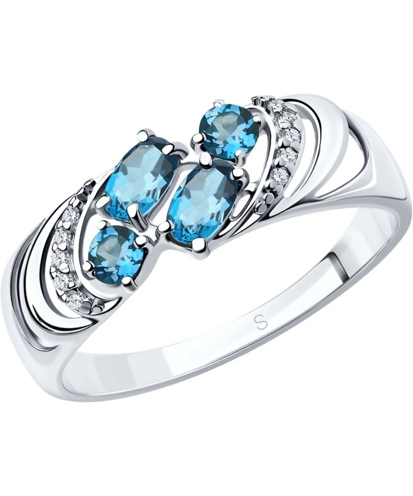 Hõbesõrmus London topaaside ja tsirkoonidega - Hõbesõrmused - Goldinga