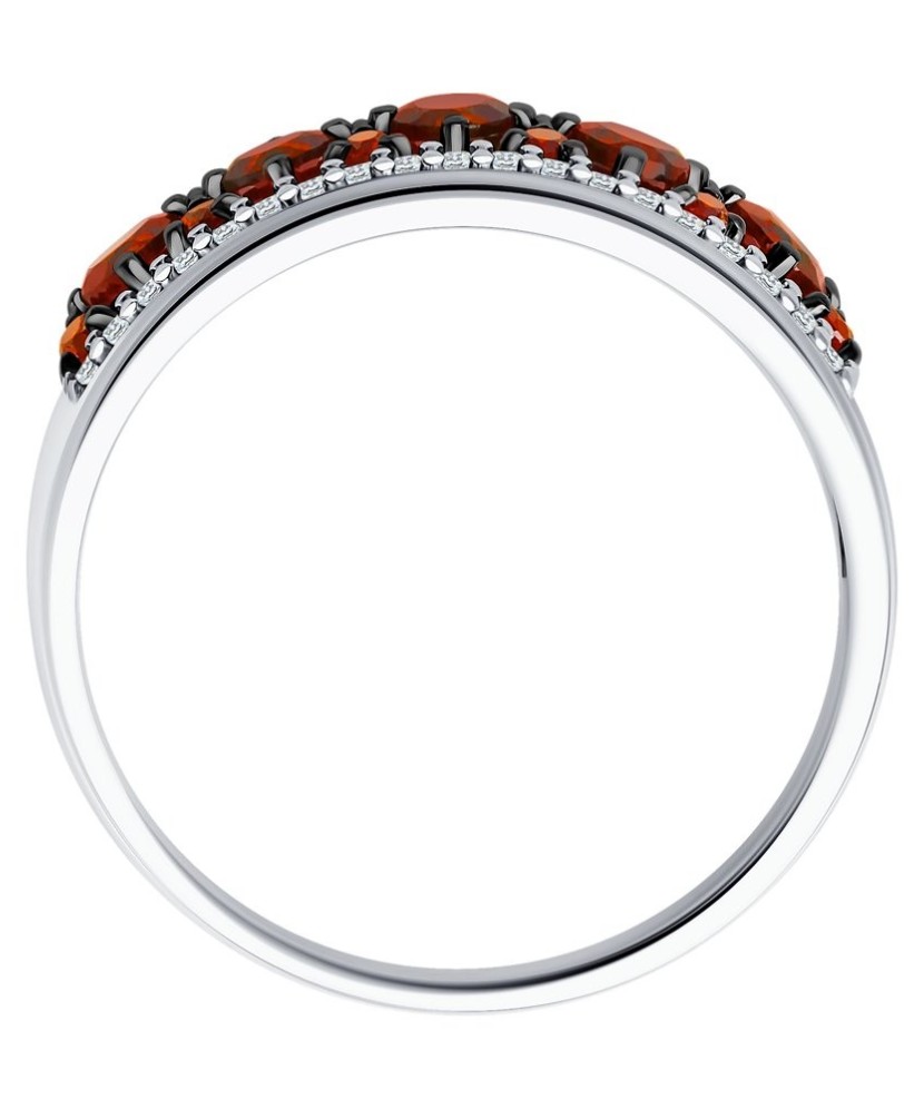 Hõbesõrmus granaatide ja tsirkoonidega - Hõbesõrmused - Goldinga