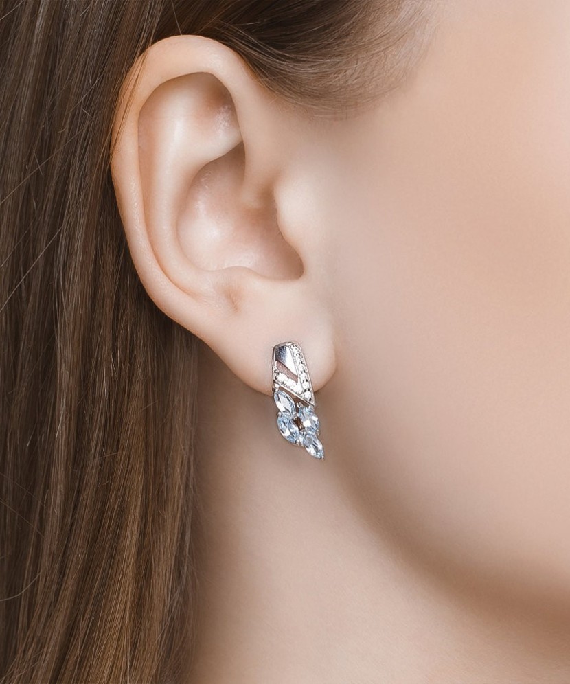 Hõbekõrvarõngad topaaside ja tsirkoonidega - Hõbekõrvarõngad - Goldinga