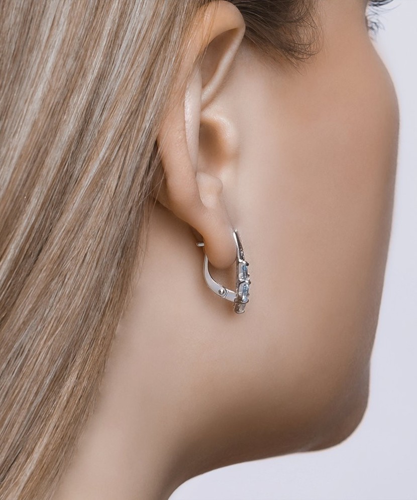 Sidabriniai auskarai su Topazais ir cirkoniais - Sidabriniai auskarai - Goldinga