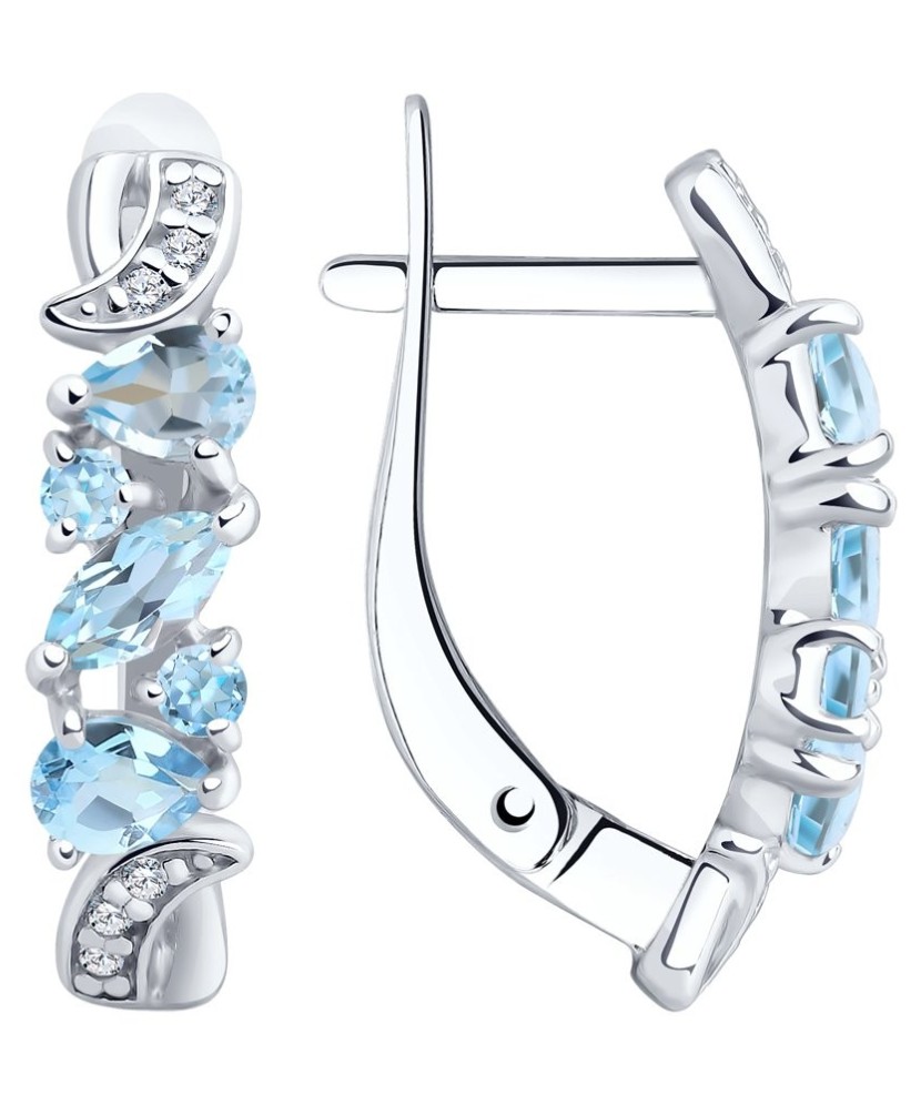 Sidabriniai auskarai su Topazais ir cirkoniais - Sidabriniai auskarai - Goldinga