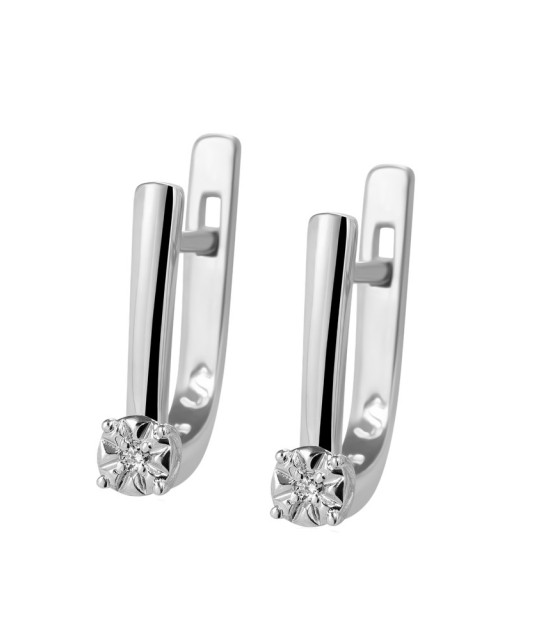 Серьги из серебра с алмазами