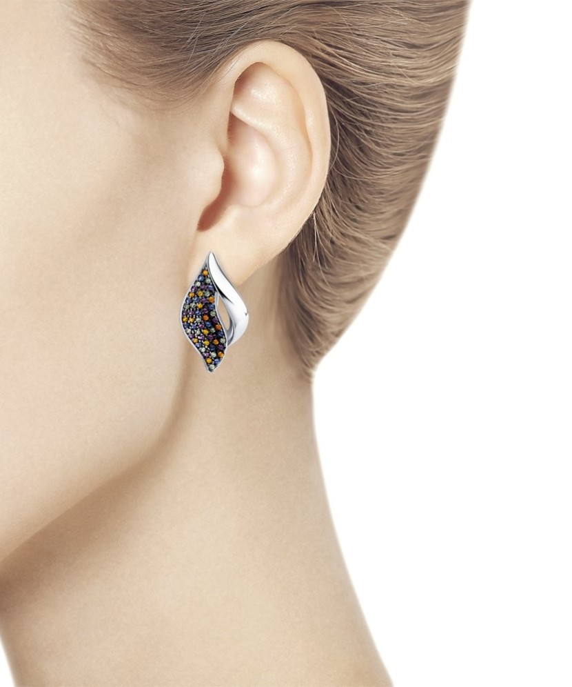 Hõbekõrvarõngad tsirkoonidega - Hõbekõrvarõngad - Goldinga