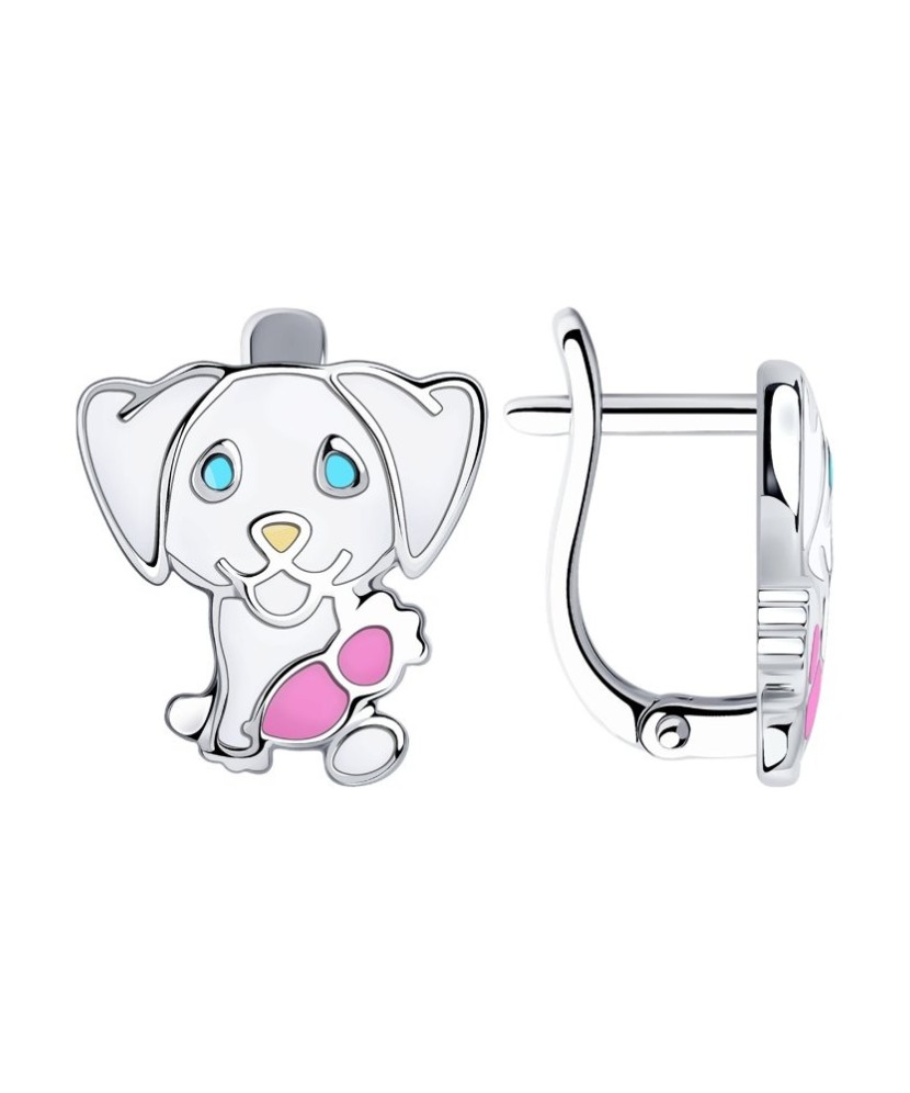 Hõbekõrvarõngad emailiga "Kutsikas" - Hõbekõrvarõngad - Goldinga