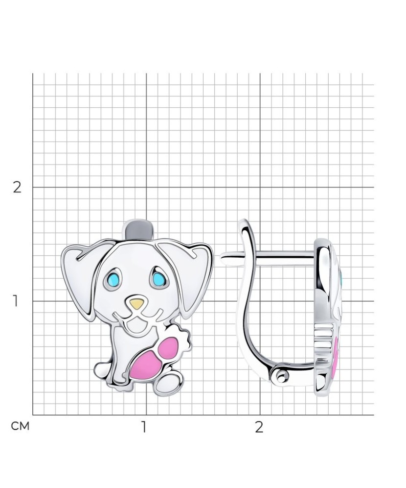 Hõbekõrvarõngad emailiga "Kutsikas" - Hõbekõrvarõngad - Goldinga