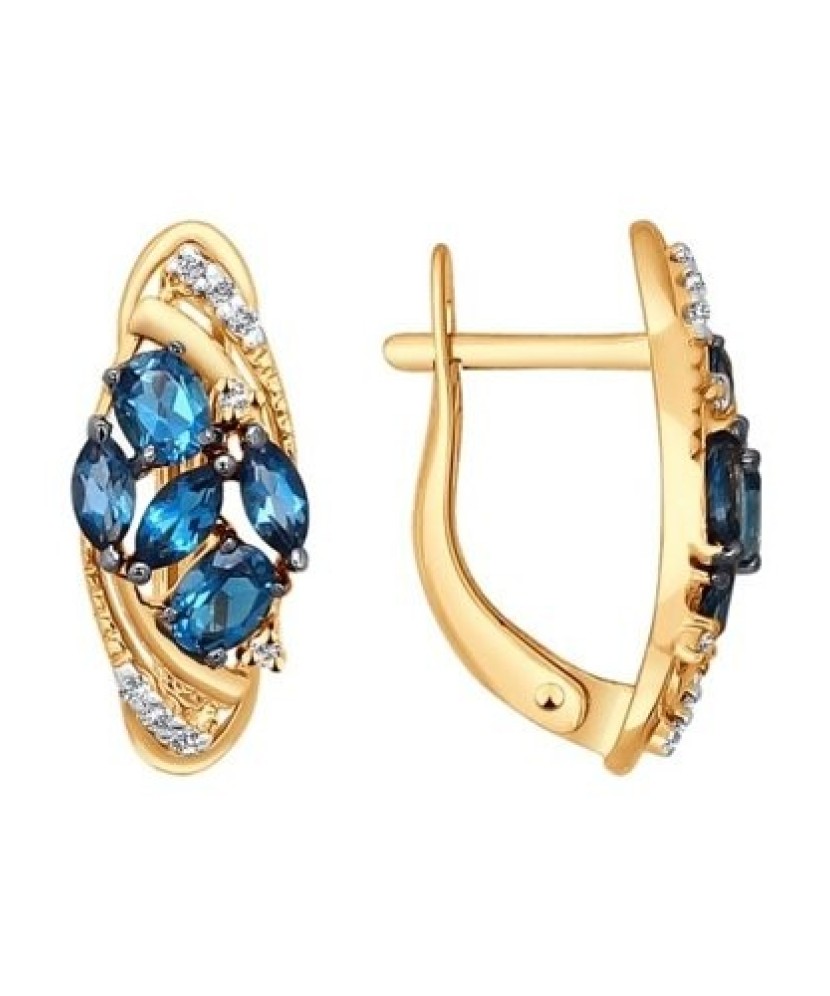 Kuldkõrvarõngad topaaside ja tsirkoonidega - Kuldkõrvarõngad - Goldinga