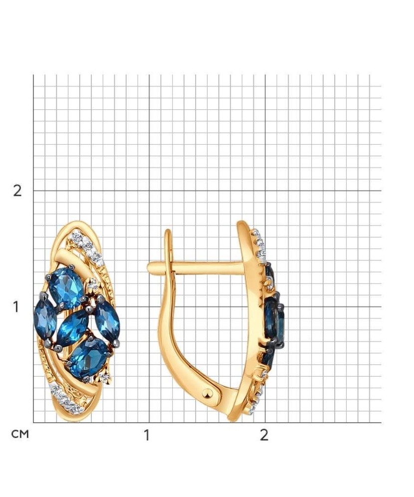 Kuldkõrvarõngad topaaside ja tsirkoonidega - Kuldkõrvarõngad - Goldinga