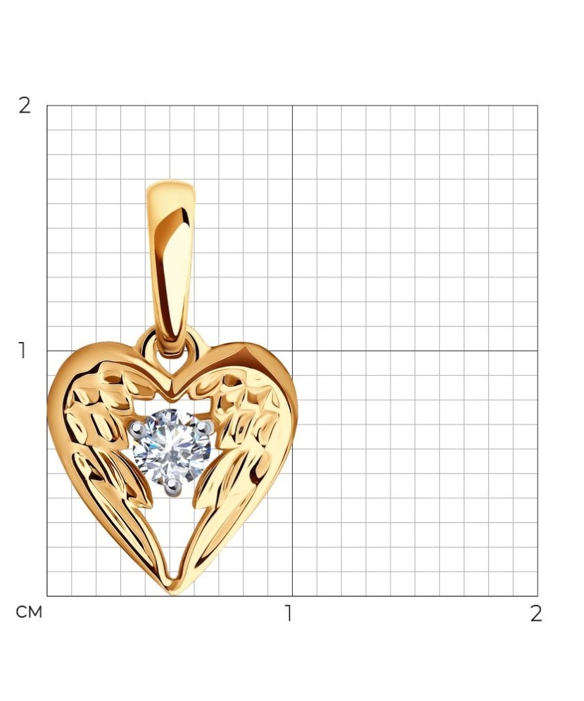 Auksinis pakabukas su cirkoniu - Auksiniai pakabukai - Goldinga