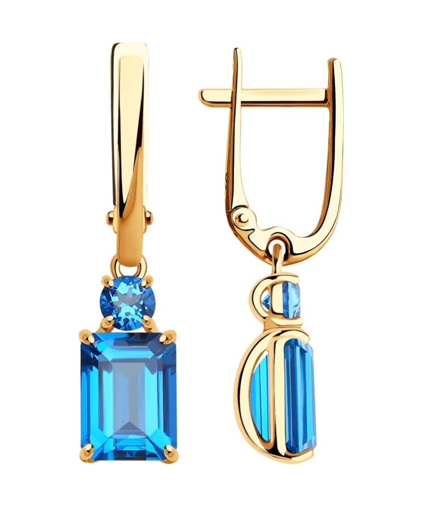 Auksiniai auskarai su Swarovski topazais - Auksiniai auskarai - Goldinga