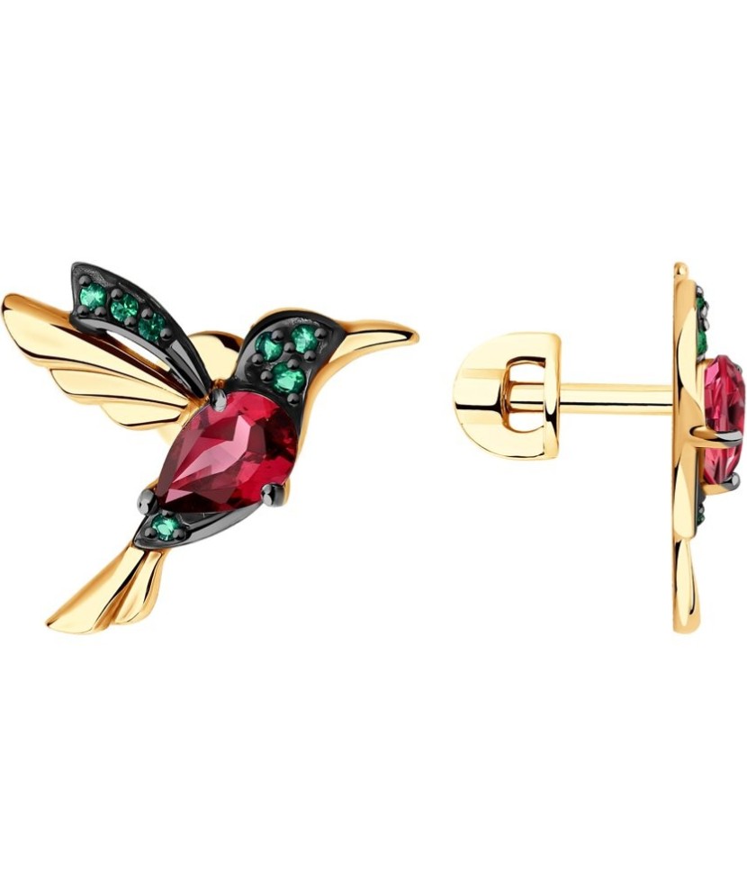 Kuldkõrvarõngad rodoliidi ja tsirkoonidega - Kuldkõrvarõngad - Goldinga