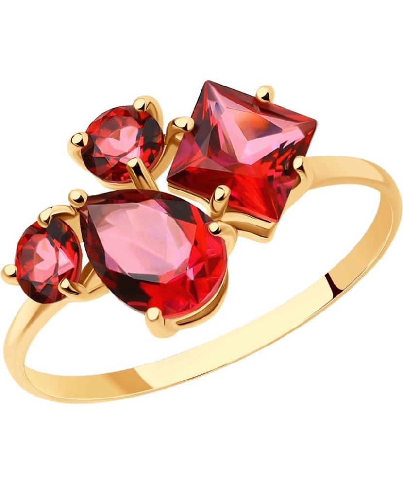 Auksinis žiedas su Swarovski topazais - Auksiniai žiedai - Goldinga