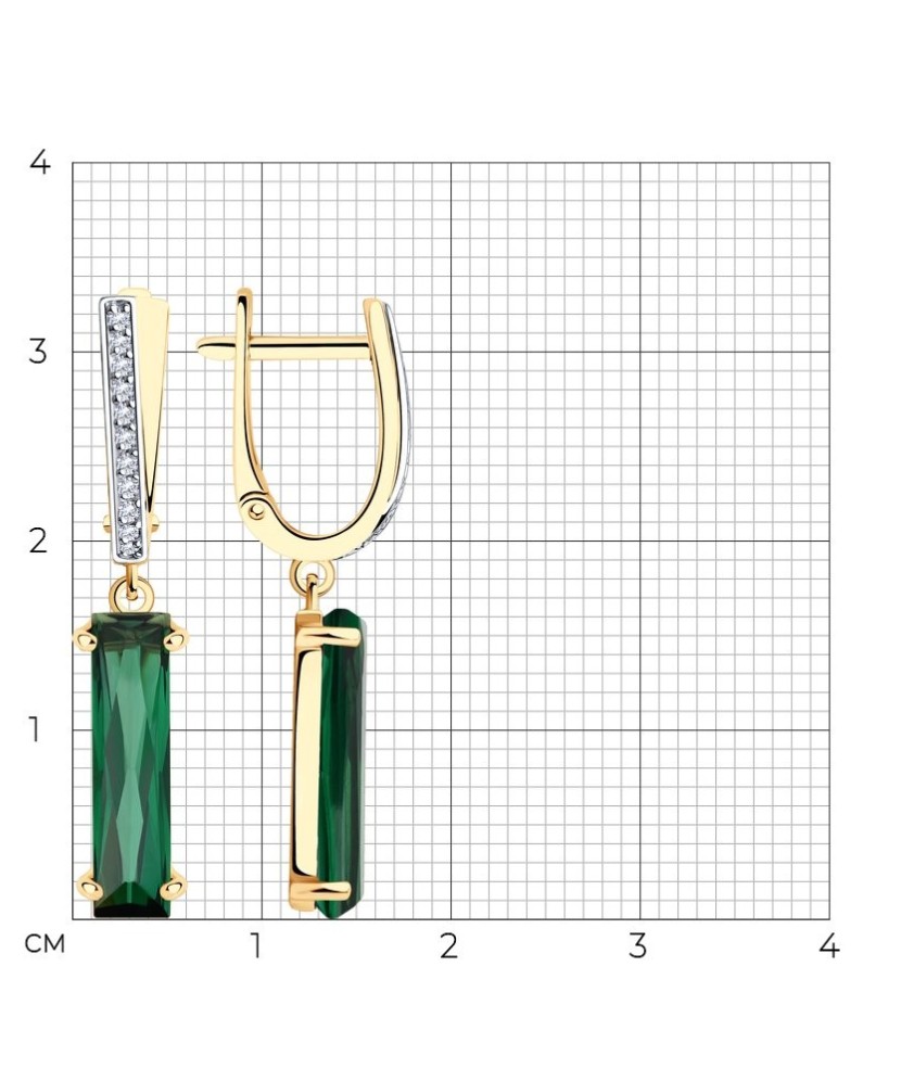 Kuldkõrvarõngad sitali ja tsirkoonidega - Kuldkõrvarõngad - Goldinga