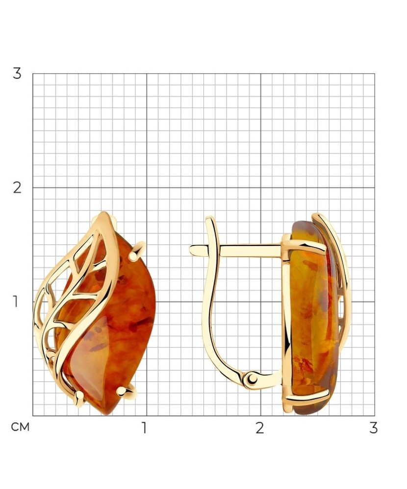 Kuldkõrvarõngad merevaiguga - Kuldkõrvarõngad - Goldinga
