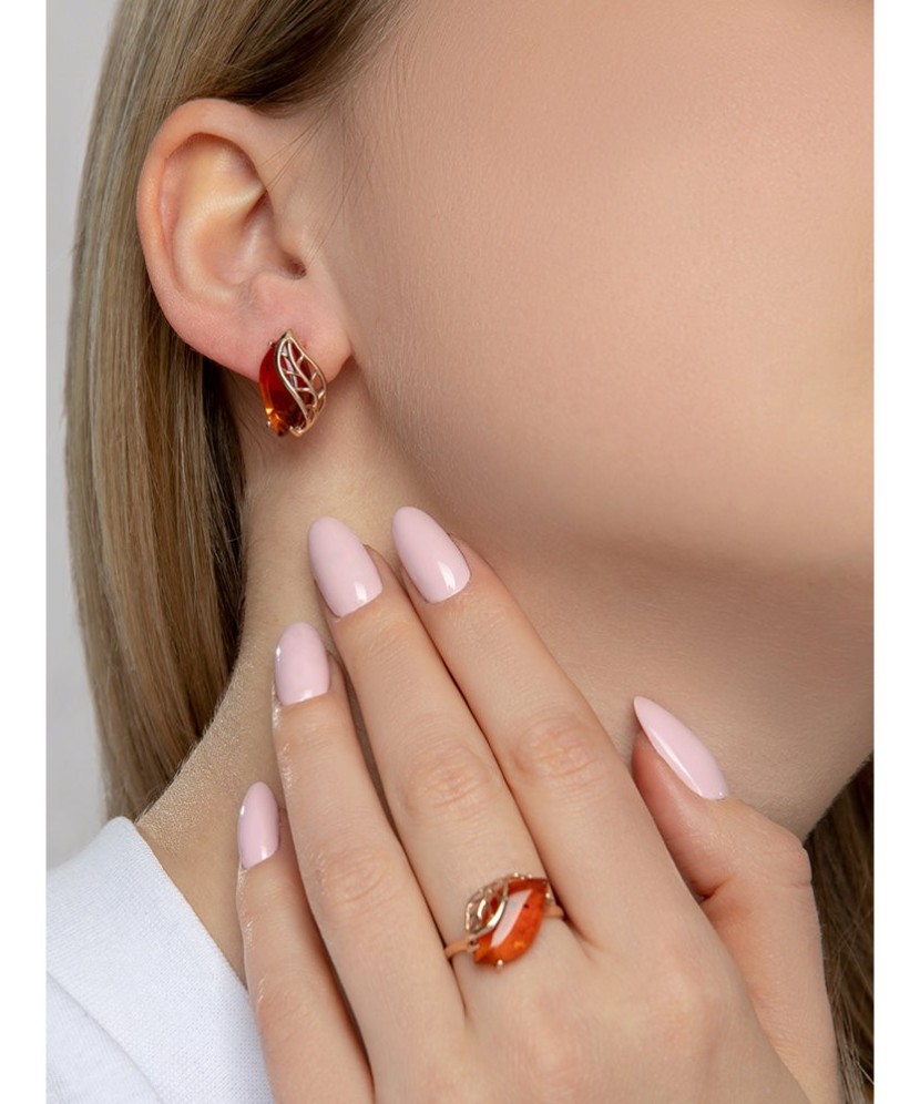 Kuldkõrvarõngad merevaiguga - Kuldkõrvarõngad - Goldinga