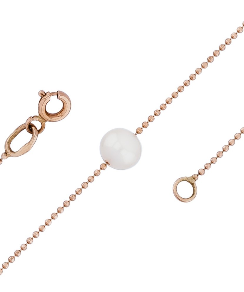 Auksinė grandinėlė su perlais 1mm - Auksinės grandinėlės - Goldinga