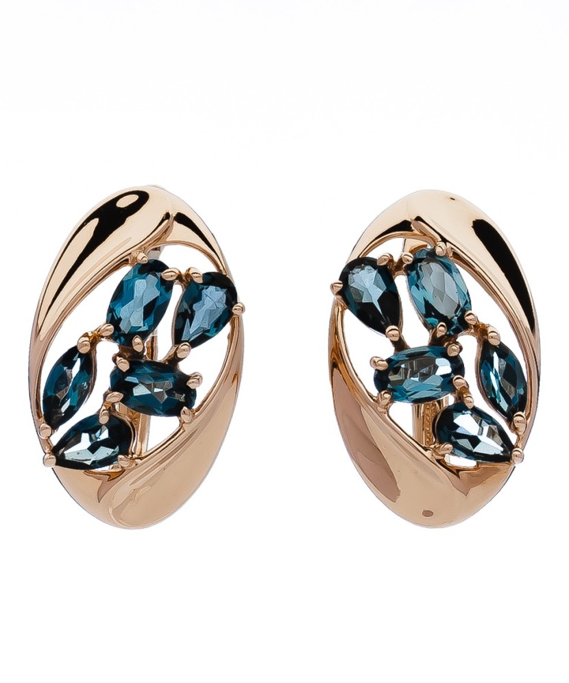 Auksiniai auskarai su topazais - Auksiniai auskarai - Goldinga