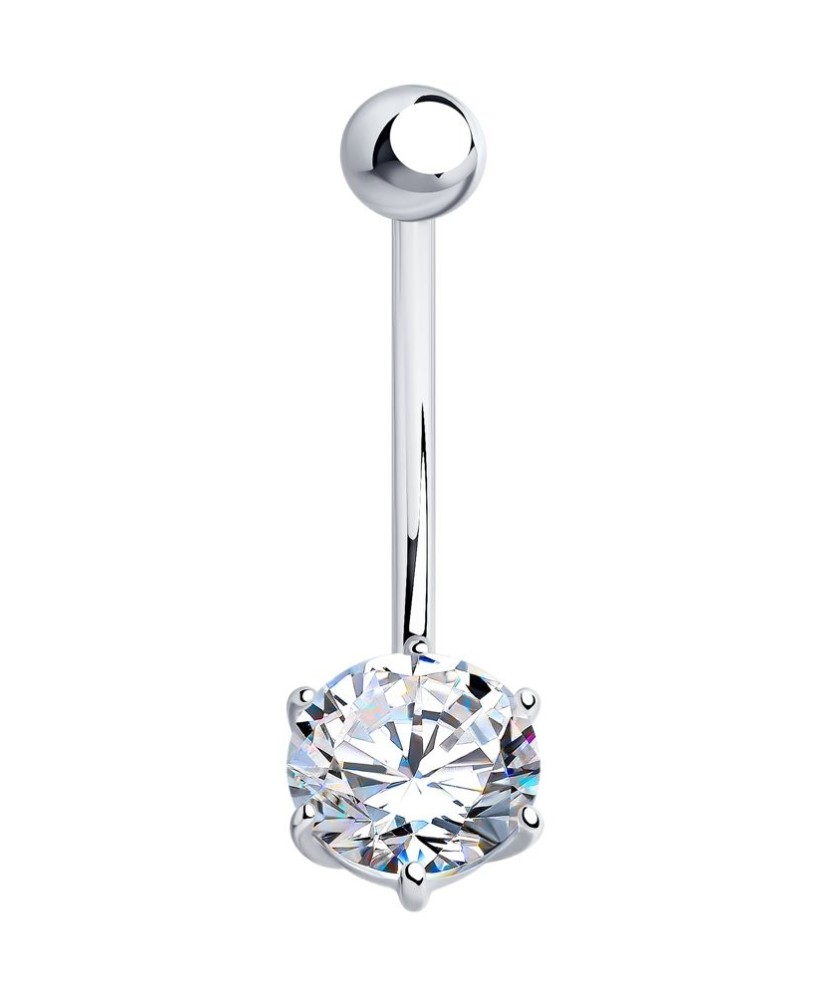 Sidabrinis auskaras į bambą su cirkoniu - Auskarai į bambą - Goldinga