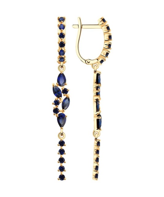 Auksiniai auskarai su korundais - Auksiniai auskarai - Goldinga