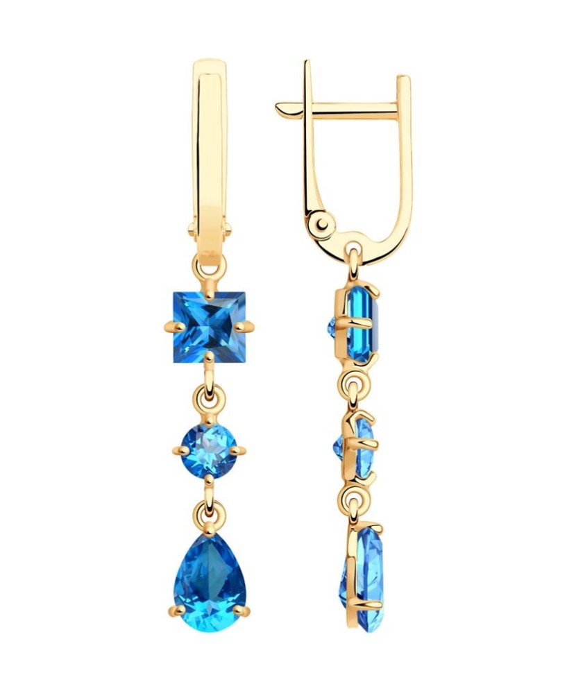 Auksiniai auskarai su Swarovski topazais - Auksiniai auskarai - Goldinga