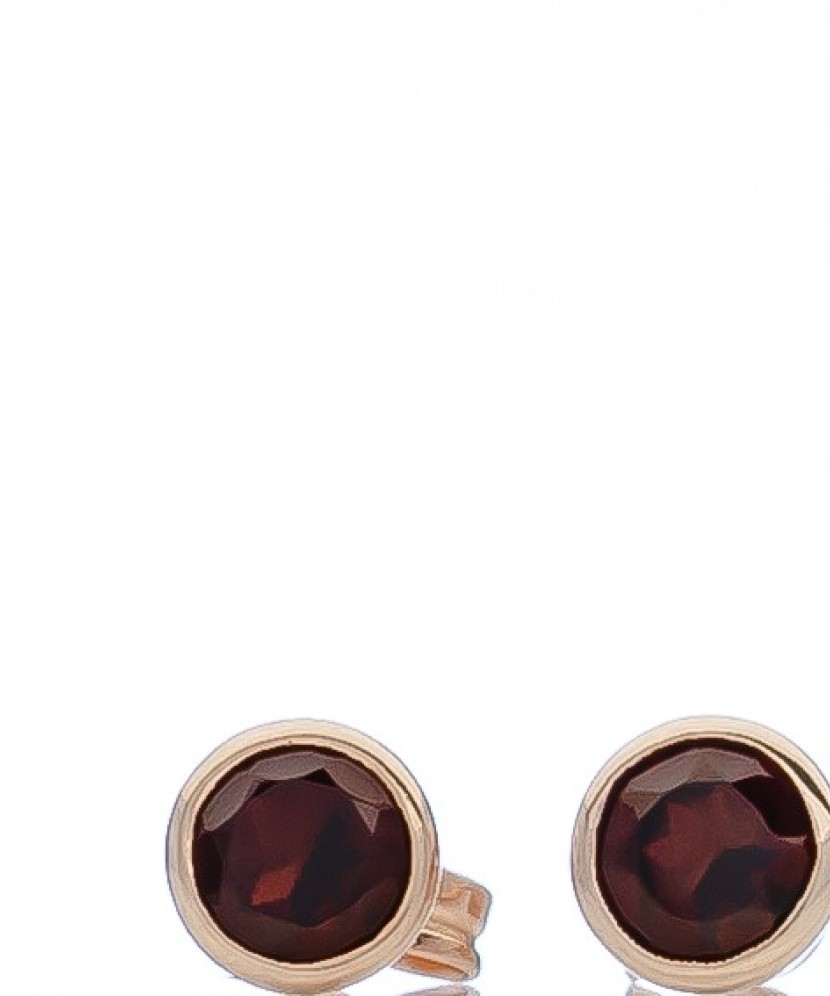 Auksiniai auskarai su granatu - Auksiniai auskarai - Goldinga