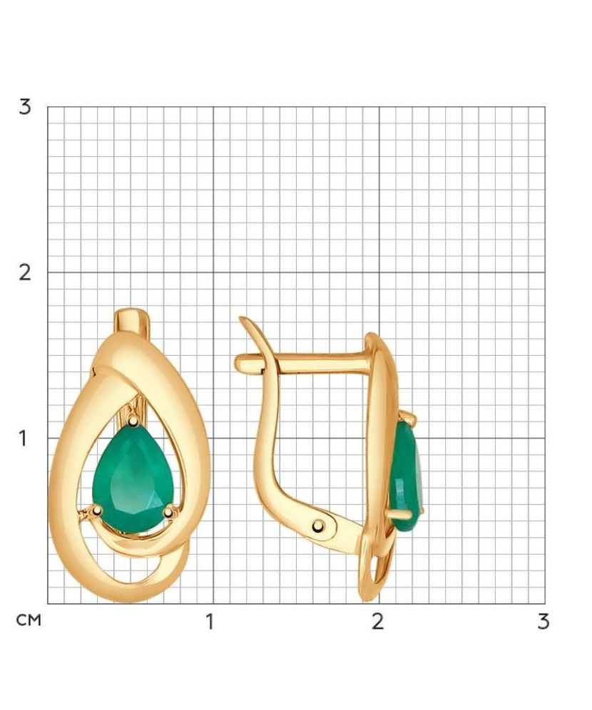 Auksiniai auskarai su agatu - Auksiniai auskarai - Goldinga