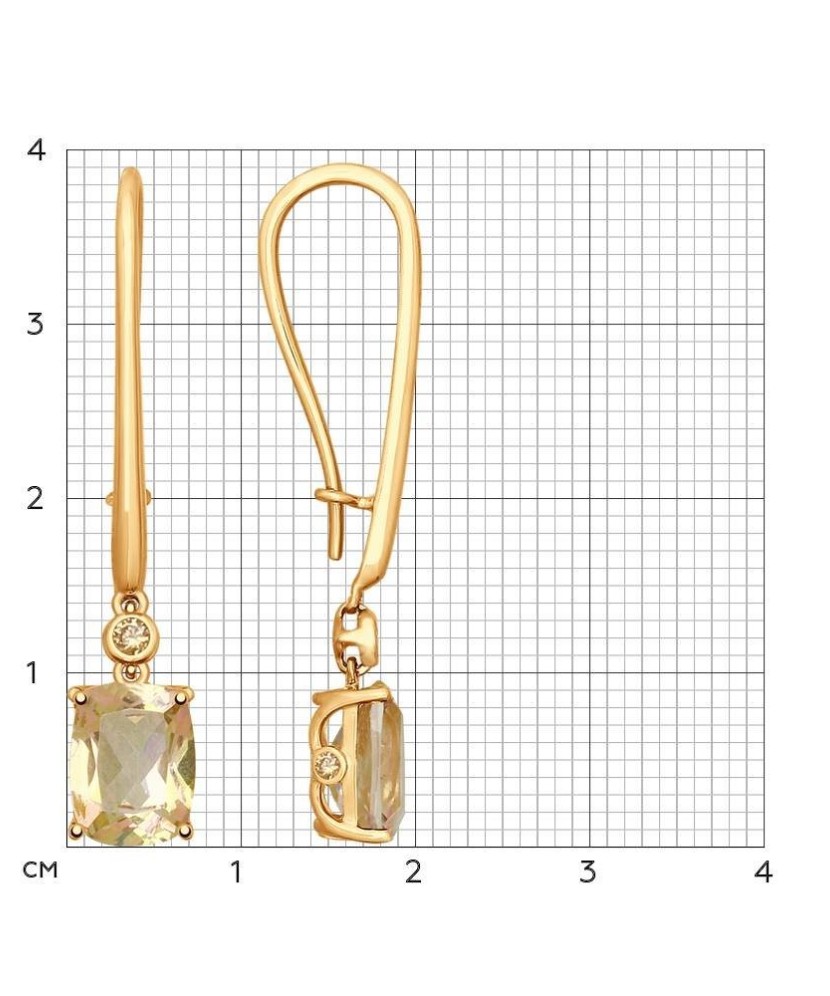 Kuldkõrvarõngad roosa suitsutopaasiga - Kuldkõrvarõngad - Goldinga