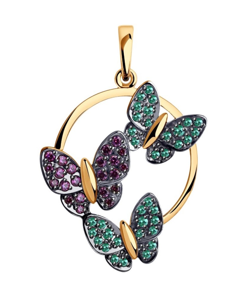 Auksinis pakabukas su kristalais - Auksiniai pakabukai - Goldinga