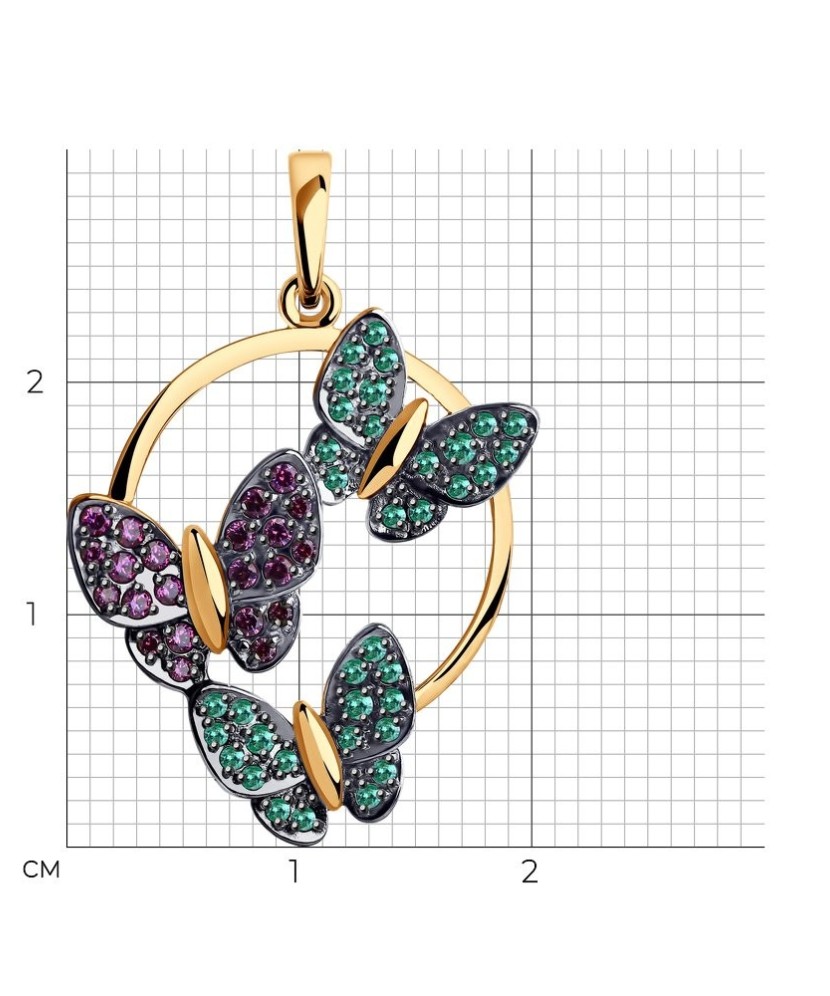 Auksinis pakabukas su kristalais - Auksiniai pakabukai - Goldinga