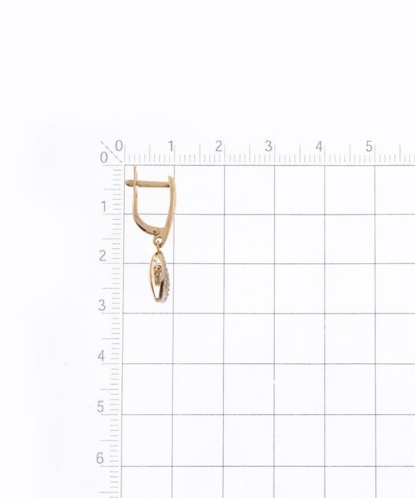 Auksiniai auskarai su deimantais - Auskarai su brangakmeniais - Goldinga