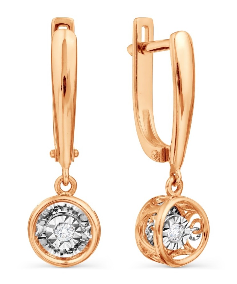 Auksiniai auskarai su briliantais - Auskarai su brangakmeniais - Goldinga