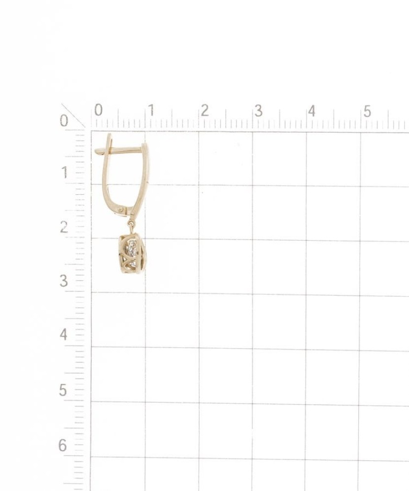 Auksiniai auskarai su briliantais - Auskarai su brangakmeniais - Goldinga