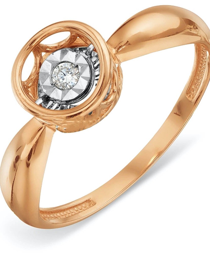 Auksinis žiedas su briliantu - Žiedai su brangakmeniais - Goldinga