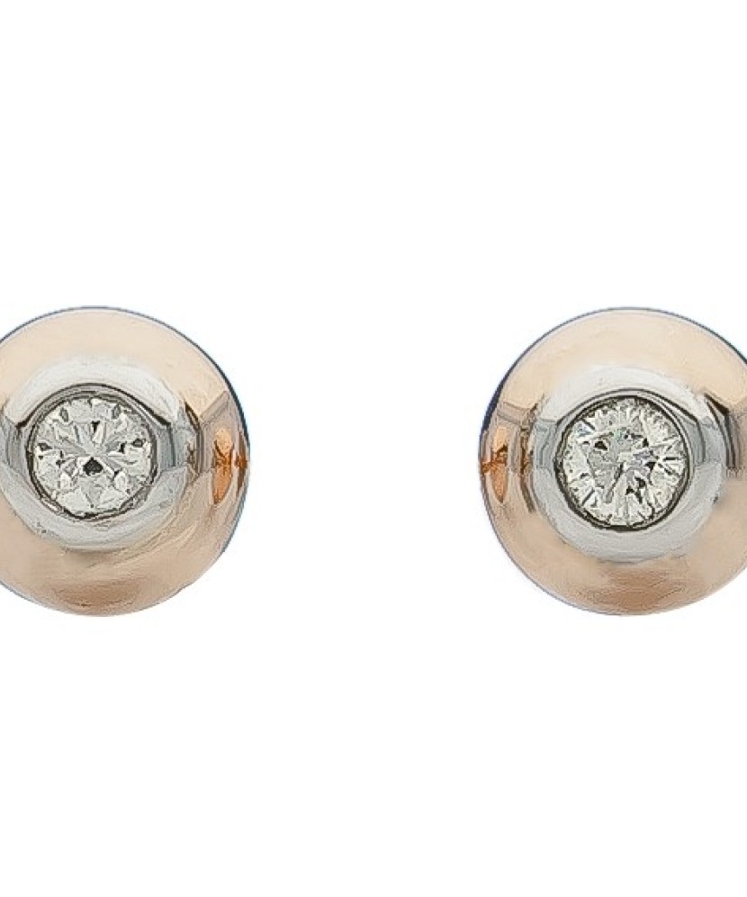 Auksiniai auskarai su briliantu - Auskarai su brangakmeniais - Goldinga