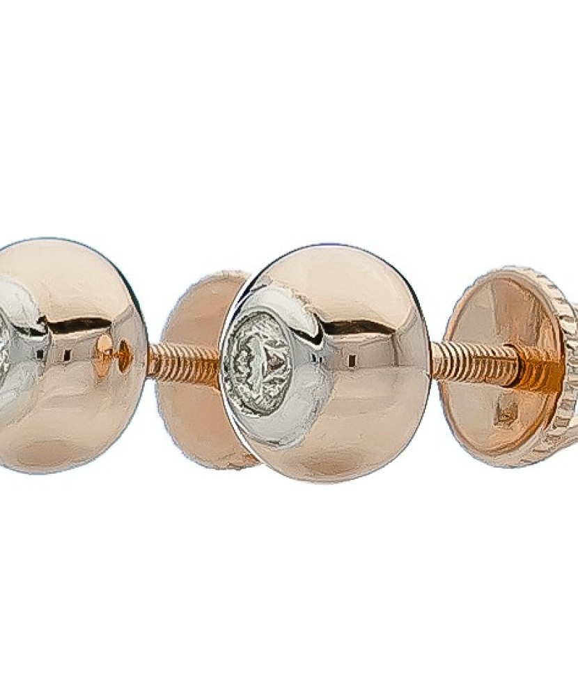 Auksiniai auskarai su briliantu - Auskarai su brangakmeniais - Goldinga