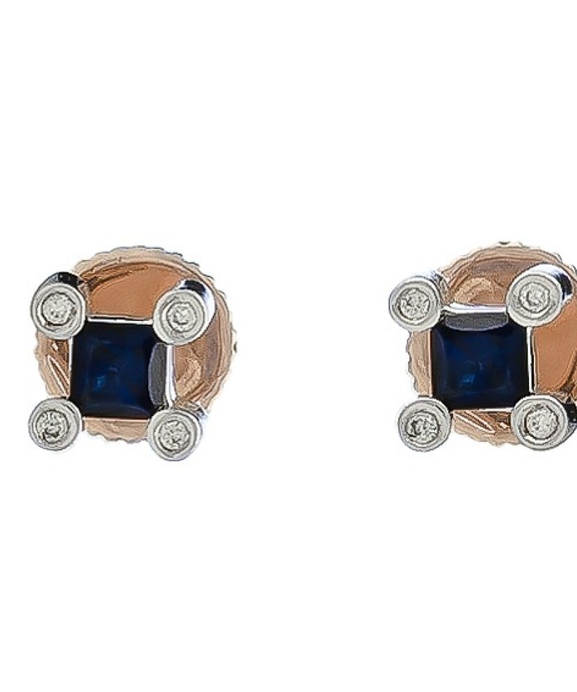 Kuldkõrvarõngad safiiri ja briljantidega - Kuldkõrvarõngad kalliskividega - Goldinga