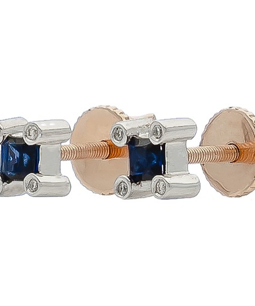 Kuldkõrvarõngad safiiri ja briljantidega - Kuldkõrvarõngad kalliskividega - Goldinga