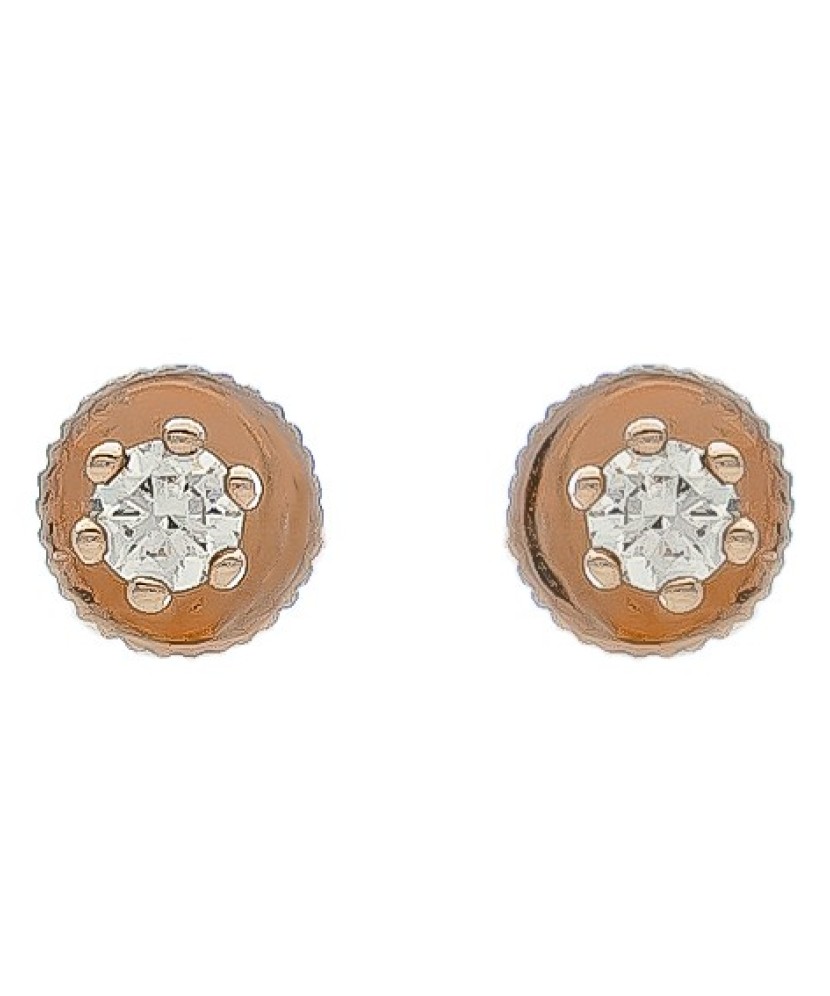 Auksiniai auskarai su briliantu - Auskarai su brangakmeniais - Goldinga