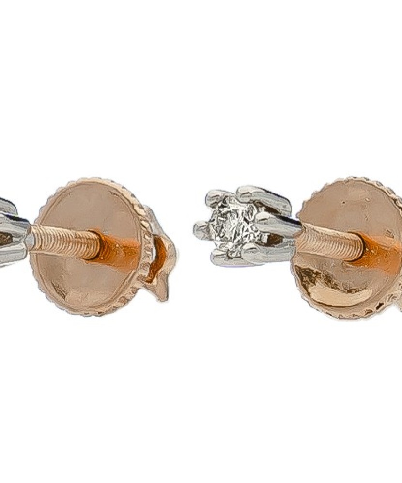 Auksiniai auskarai su briliantu - Auskarai su brangakmeniais - Goldinga