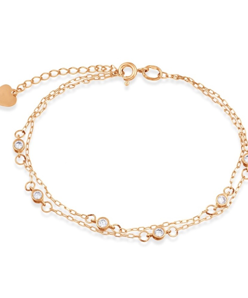 Auksinė grandinėlė ant kojos su cirkoniais - Auksinės grandinėlės - Goldinga