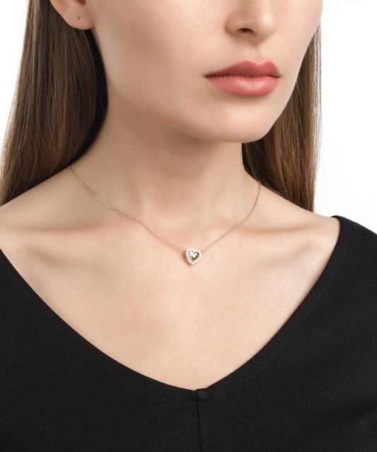 Dviejų dalių auksinis pakabukas su cirkoniais "širdėlė" - Auksiniai pakabukai - Goldinga