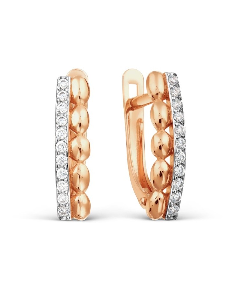 Auksiniai auskarai su cirkoniais - Auksiniai auskarai - Goldinga