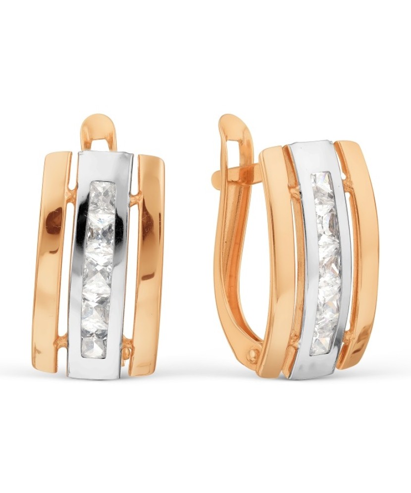 Auksiniai auskarai su cirkoniais - Auksiniai auskarai - Goldinga