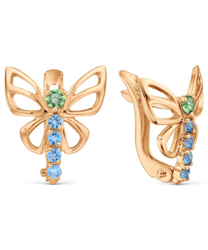 Auksiniai auskarai su kristalu - Auksiniai auskarai - Goldinga