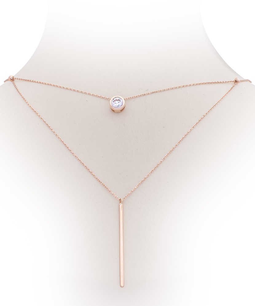 Auksinė grandinėlė su cirkoniu - Auksinės grandinėlės su pakabukais - Goldinga