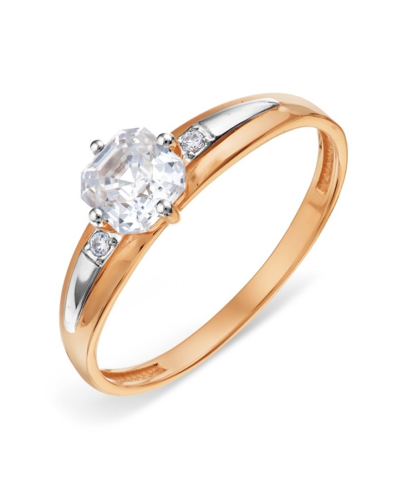 Auksinis žiedas su kristalais - Auksiniai žiedai - Goldinga