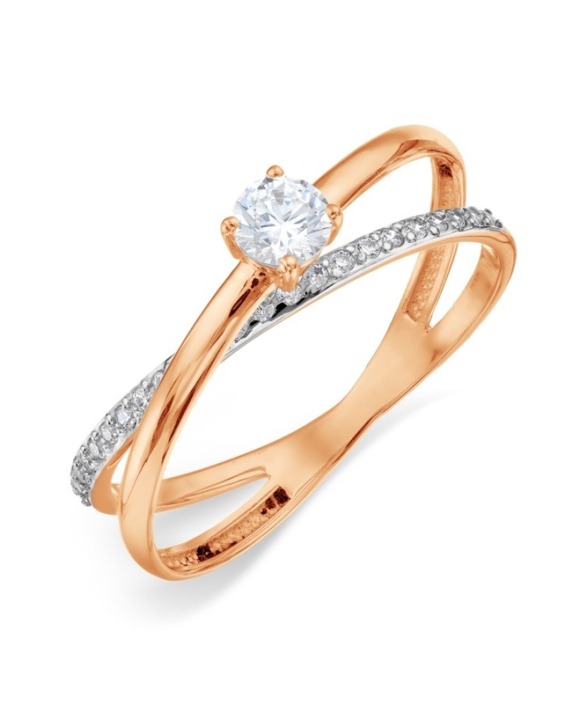 Auksinis žiedas su cirkoniais - Auksiniai žiedai - Goldinga