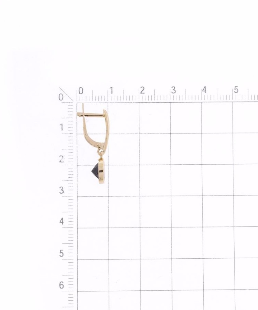 Auksiniai auskarai su granatu - Auksiniai auskarai - Goldinga