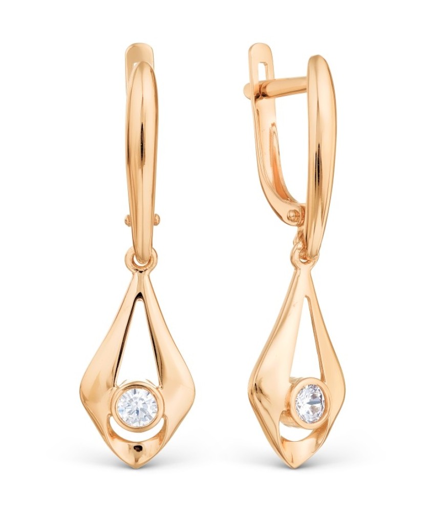 Auksiniai auskarai su cirkoniu - Auksiniai auskarai - Goldinga