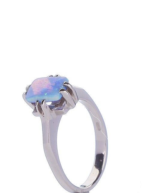 Sidabrinis žiedas su sint. opalu - Sidabriniai žiedai - Goldinga